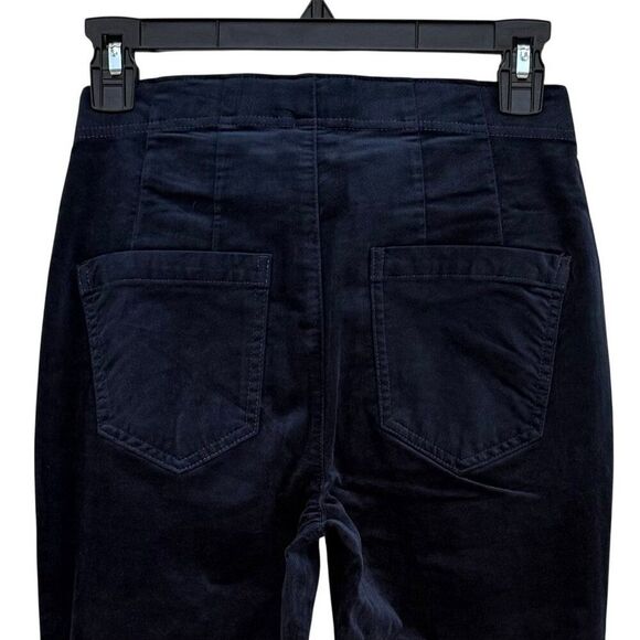 Anthropologie Pilcro Velvet Pull-On Retro Flare Jeans Mid-Rise Sz 25 Blue Pants - Picture 9 of 12